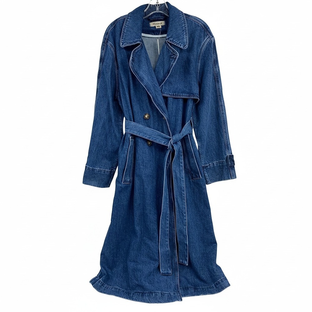 Madewell Blue Denim Trench Coat | Women’s Regular L Cotton